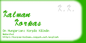 kalman korpas business card