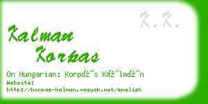 kalman korpas business card